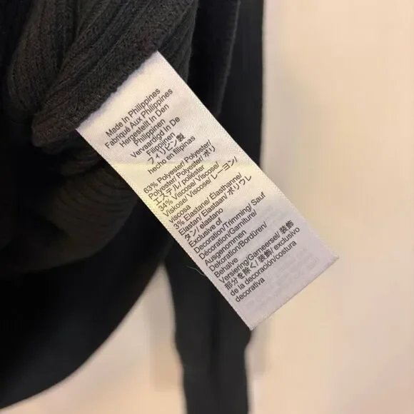 J. Crew Black Mock Neck Ribbed Long Sleeve Top Small - Picture 6 of 6